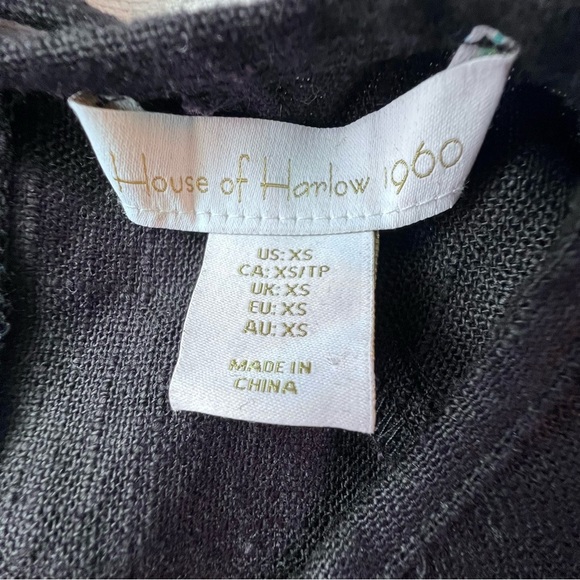 House of Harlow 1960 Revolve black linen blend cut out top puff sleeve womens XS - Picture 11 of 11